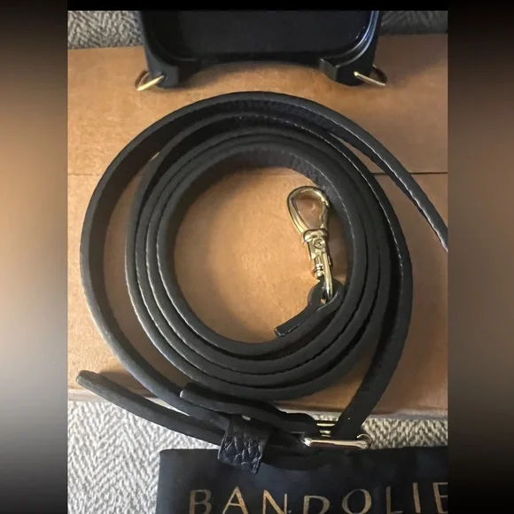 Bandolier Emma Crossbody iPhone 13 Pro Max + Minimal Pouch. Black/Gold. - Picture 8 of 11